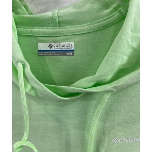 Columbia Women's Sun Trek Hooded Pullover Sz. M Green Lightweight Long Sleeve - Picture 2 of 11